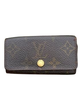 Louis Vuitton Brown Monogram Canvas Men's Key Holder Wallet Vintage Faded Patina